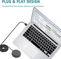 Microphone de bureau USB compact omnidirectionnel Plug-and-Play, idéal pour l'enregistrement sur PC et ordinateur portable