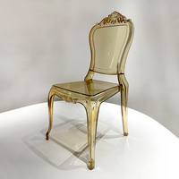 Chaise de luxe en acrylique transparente, style cristal ambré, créative et populaire, pour mariages de princesse, événements, hôtels et salles de bal