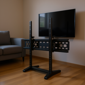 VOLTECK Heavy-Duty Metal <b>Floor</b> <b>TV</b> <b>Stand</b> for 32' to 70' LCD Screens with Angular Movement Support, Mexico Made, Dual Unit Design - Product Image 2