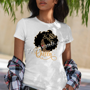 お誕生日おめでとうアフロクイーンアイアンのヒートプレスビニール熱転写印刷ステッカー - Product Image 4