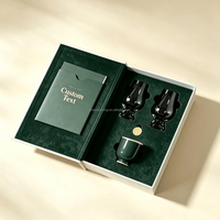 Boîte cadeau rigide de luxe personnalisée avec insert en velours, emballage en carton rigide pour ensemble de verres à whisky