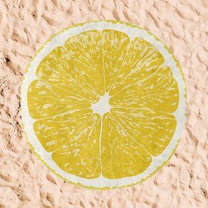 Serviettes de plage en microfibre, été, haute qualité, vente en gros, couverture personnalisée à motif pizza, fruits imprimés, grande serviette à pompons, séchage rapide, sans sable - Product Image 5