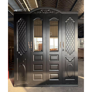 <span class=keywords><strong>Armadio</strong></span> Moderno in Metallo per Camera da Letto <span class=keywords><strong>con</strong></span> 4 <span class=keywords><strong>Ante</strong></span> a Battente in Acciaio, <span class=keywords><strong>Armadio</strong></span> Goffrato <span class=keywords><strong>con</strong></span> <span class=keywords><strong>Specchio</strong></span> - Product Image 1