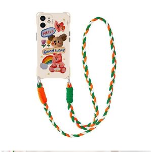 Petit chien ours pour iPhone 15 ProMax étui à bandoulière paquet complet 14 corde suspendue 13 étui souple à quatre coins 12 étuis pour téléphone portable - Product Image 1