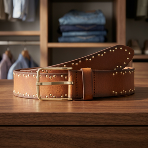 Nouvelle Arrivée Ceinture Formelle Unisexe en Cuir de Vachette Véritable Personnalisée avec Boucle Carrée en Acier Robuste et Haute Résistance pour Hommes - Product Image 1