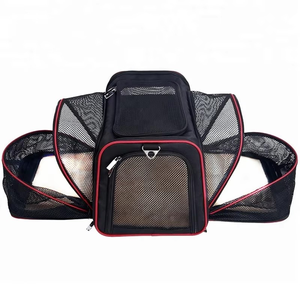 टिकाऊ नायलॉन पालतू बैकपैक पोर्टेबल एक्सटेंसिबल 4 पक्षों को जिपर बंद के साथ विस्तृत फोल्डेबल सॉफ्ट-पक्षीय बिल्ली वाहक बैग - Product Image 2