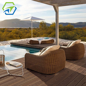 Ensemble de canapés en rotin tressé en aluminium de style japonais pour hôtel et mobilier de jardin avec salle à manger <span class=keywords><strong>sur</strong></span> la <span class=keywords><strong>terrasse</strong></span> - Product Image 3