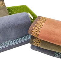Couleur personnalisée surplus de liquidation motif jacquard serviette de bain essuie-mains en coton