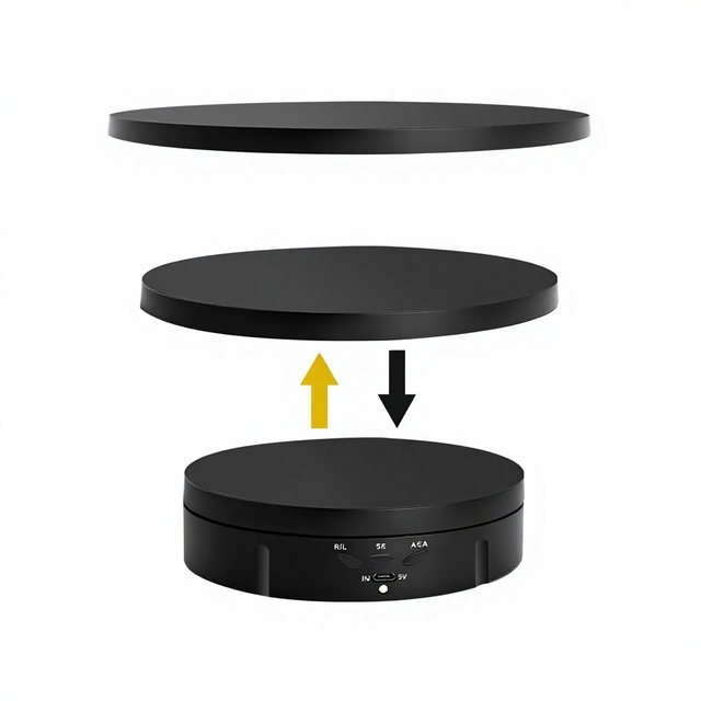 2-in-1 PVC Rechargeable 360 Degree Electric Auto-Rotation Photography Turntable Display Stand 15cm/22cm Motorized Compatible