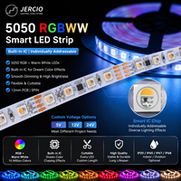 Bande LED flexible 5M 5050 RGBWW 5-en-1, 120 LED/m, blanc réglable, RGB, 12V pour maison intelligente, éclairage sous armoire, rétroéclairage TV