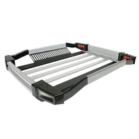 Porte-bagages de toit universel 4x4 en aluminium noir avec feu LED en tôle d'acier, panier à bagages, porte-bagages de toit
