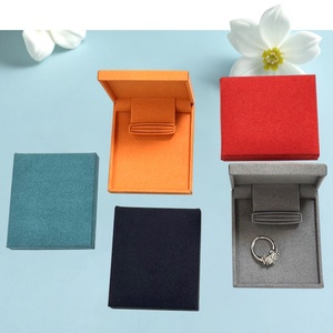 Square Plastic-coated Velvet <b>Ring</b> Box Gold Jewelry <b>Jade</b> Gift Box Necklace Bracelet Chain Jewelry Packaging Box - Product Image 6