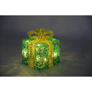 PAQUETE DE REGALO DE ACRÍLICO CON 12 LEDS BLANCOS CÁLIDOS DE 15X15X18CM - Product Image 1