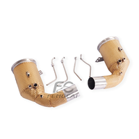 Tuberías de escape para coche, tubo de bajada y cabezal de escape para Porsche Carrera S 992, escape 3.0T 2019-2024, dorado, aislado, sin indicador de error del motor