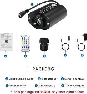Kit d'éclairage <span class=keywords><strong>de</strong></span> plafond <span class=keywords><strong>ciel</strong></span> étoilé scintillant <span class=keywords><strong>Mini</strong></span> 6W RGBW avec télécommande et contrôle par application pour voiture et maison - Product Image 4