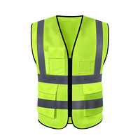Gilets de sécurité réfléchissants personnalisés avec logo, poches et fermeture éclair, haute visibilité pour hommes et femmes, pour travaux de construction