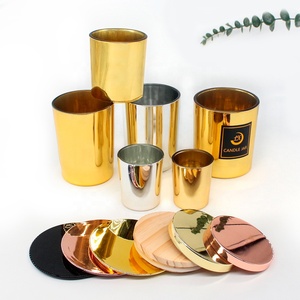 Pot à <span class=keywords><strong>bougie</strong></span> parfumée Or et Argent, résistant à la chaleur, sûr <span class=keywords><strong>pour</strong></span> la fusion de la cire, sans fissures, support vide <span class=keywords><strong>pour</strong></span> la <span class=keywords><strong>fabrication</strong></span> de bougies - Product Image 2