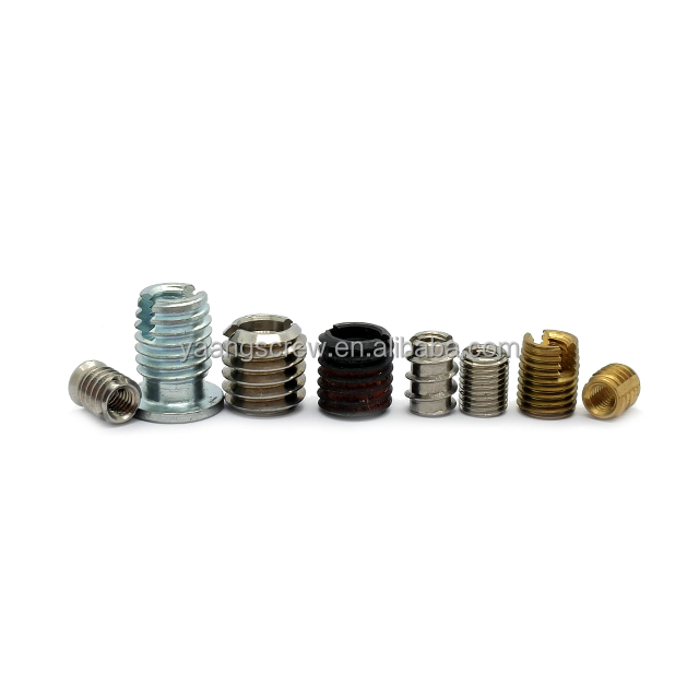 Low Price High Quality #2-56 #8-32 #4-40 Brass Self Tapping Thread Insert Stainless Steel M8 Wood Furniture Threaded Insert