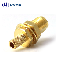 Conector SMA Hembra de Pared para Cable Karble302-3, de Alta Resistencia Mecánica y Amplio Rango de Frecuencia, para Comunicación Marina y Transporte Ferroviario