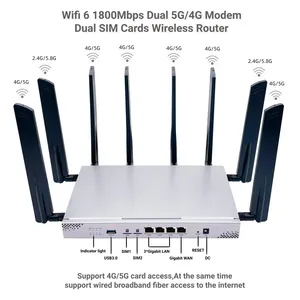 WL309 Wifi 6 5G routeur 802.11ax 1800Mbps Gigabit 4G 5G Lte Cat 20 Wifi6 5G routeur wi-fi Modem avec emplacement pour carte SIM