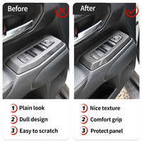 Accessoires pour Toyota Prado LC250 2024-2026 : Garniture de panneau de commande de porte en fibre de carbone ABS, garniture de commande de fenêtre, pièces intérieures