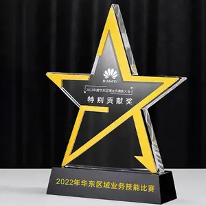 2022 New Design Metal Star Crystal Trophy Awards Suppliers For Souvenir Gifts