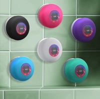 Haut-parleur de douche Bluetooth LED étanche à ventouse puissante avec radio FM et lecteur de carte TF pour intérieur et extérieur