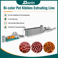 Ligne de production d'aliments pour chiens bicolores haute capacité 600 kg/h, extrudeuse automatique d'aliments pour animaux de compagnie 210 kW, garantie 2 ans