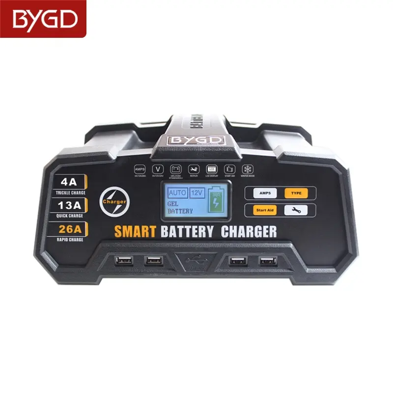 6V12V24V intelligent LCD Car battery charger 24V lithium battery identification 24A Car battery repair charger