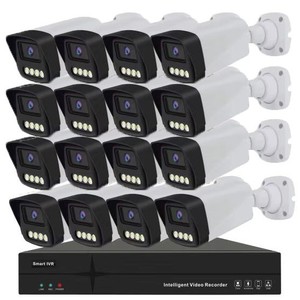 Système de surveillance extérieur intelligent avec enregistreur vidéo H.265, NVR 16 canaux, caméra IP PoE 8MP et stockage cloud - Product Image 1