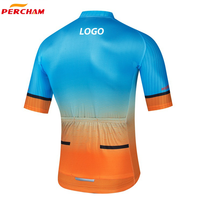Maillot de cyclisme à rayures dégradées et à fermeture à glissière intégrale pour hommes, avec détail réfléchissant, pour vélo de route et VTT