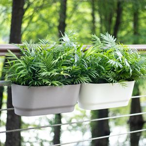 <b>Plastic</b> Hanging <b>Basket</b> Round For Balcony And Stair Railing Plant Pot With Hangable Design For Home Use - Product Image 2
