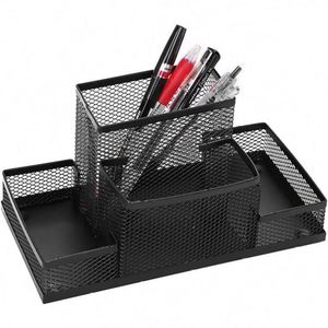 Top Quality Office Supplies 4 Compartments Mesh <b>Pen</b> Holder Desk Organizers Pencil Holder - Product Image 1