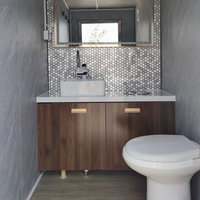 Remorque de toilettes mobiles de luxe commerciale, portable, à double cabine, pour sanitaires de luxe