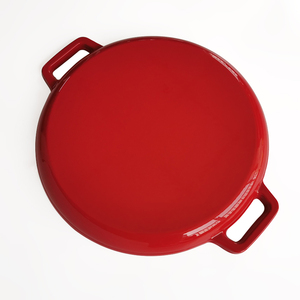 Poêle à Pizza en <span class=keywords><strong>acier</strong></span> de 14 pouces avec poignées faciles à saisir pierre profonde pour four <span class=keywords><strong>ou</strong></span> plaque de cuisson - Product Image 5