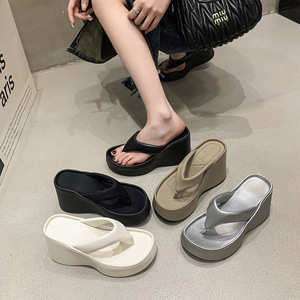Flip Flop Summer High Quality Thick Sole Thong Spring Shoes Women's Wedge Platform Sandals - Product Image 5