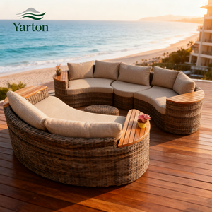 Set di Divani da Esterno Moderni di Alta Qualità Personalizzati, Mobili in Rattan Composito Impermeabili e Resistenti ai Raggi UV per Giardino, Ristorante e Hotel - Product Image 1