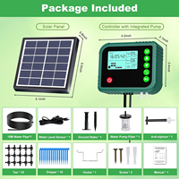 Kit d'Arrosage Automatique Extérieur Solaire pour 15 Plantes en Pot avec Irrigation Goutte-à-Goutte Programmable, Écran LED et Alimentation Électrique
