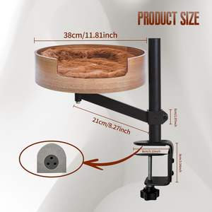 도매 고양이 책상 침대 부드러운 가짜 모피 패브릭 스틸 프레임 조정 가능한 고양이 선반 침대 실내 고양이 해먹 침대 - Product Image 4