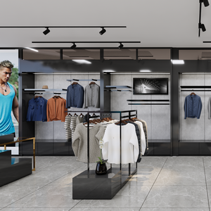 Design d'intérieur 3D écologique haut de gamme pour comptoir en bois de magasin et meubles d'affichage de costumes pour hommes pour magasin de vente au détail de vêtements - Product Image 4