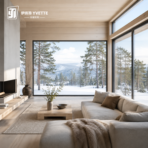 Fenêtre en aluminium à grande vue avec panneau de verre <span class=keywords><strong>large</strong></span> pour les projets de villas modernes et de décoration intérieure - Product Image 1