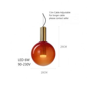 Nueva Lámpara Colgante LED de Diseño Nórdico <span class=keywords><strong>para</strong></span> Restaurante, Bar, Dormitorio, Mesita de Noche, Geométrica, Cónica, de Cristal Colorido, con Base de Hierro - Product Image 6
