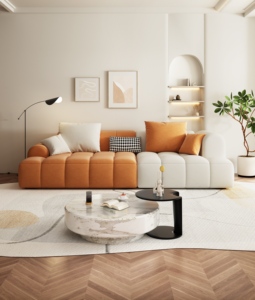 Ensemble de canapés <span class=keywords><strong>Chesterfield</strong></span> modernes Mufang à trois places - Canapé en tissu <span class=keywords><strong>couleur</strong></span> crème pour hôtel et salon - Product Image 4
