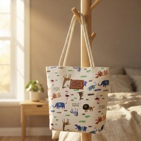 Borsa Shopping Grande Capacità con Disegni Cartoon, Personalizzabile, Riutilizzabile, Riciclabile, Ideale per Regali