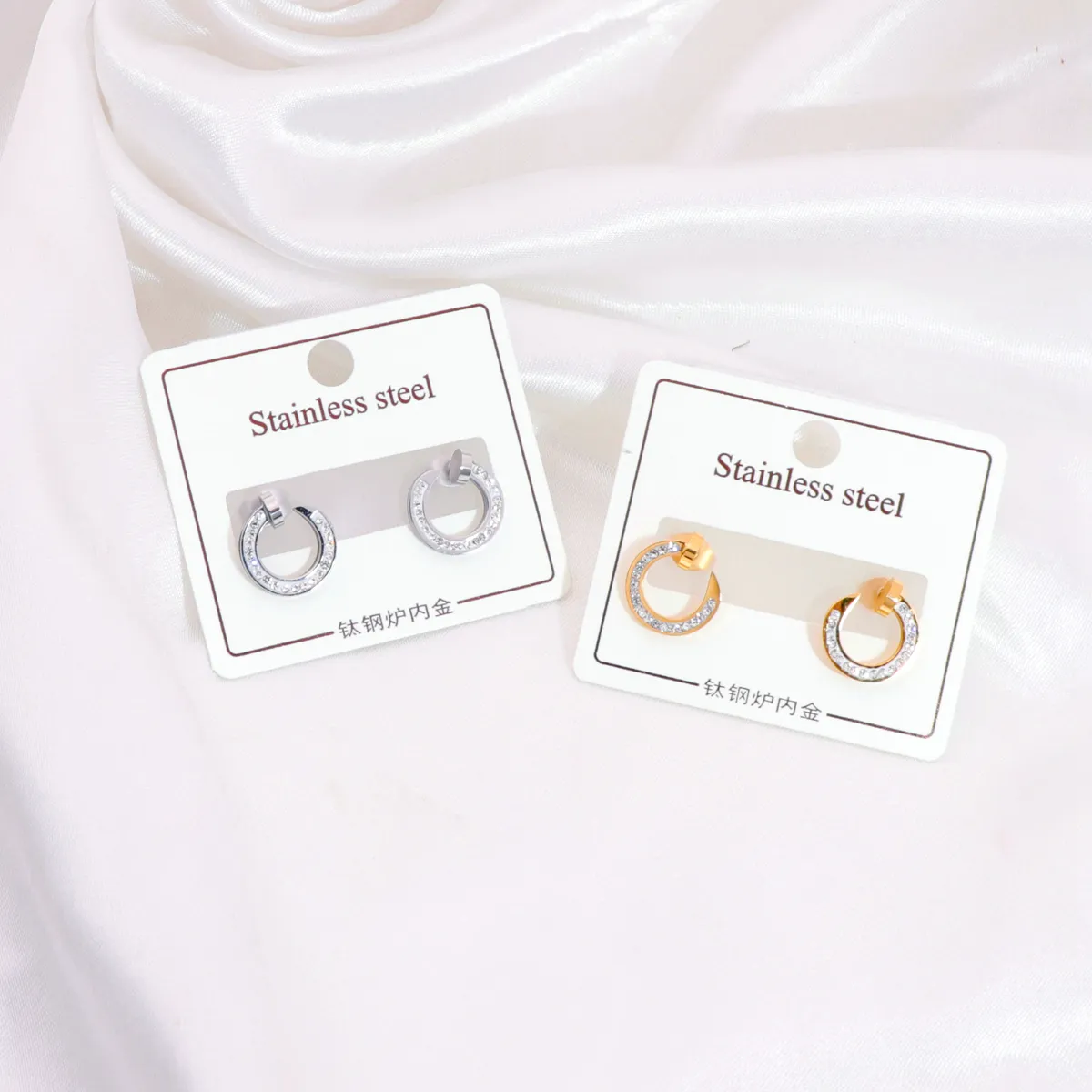 Aretes De Moda Joyas Acero Inoxidable Pendientes Aretes De Mujer 18K Vergulde Zirkonia Oorbellen