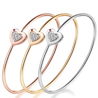 Bracelet Ehao Jewelry en or 18 carats avec diamants naturels, double usage, en forme de cœur, or/platine/or rose, pour femme, bureau/carrière