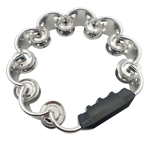 Tambourin professionnel en métal à double rangée en forme de fleur pour performance folklorique et scénique en groupe - Product Image 5