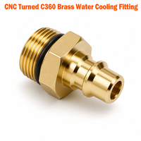 Raccord d'eau en laiton usiné CNC C360, laiton auto-taraudeur poli, raccord de refroidissement par eau, filetage G1/4, dessin OEM