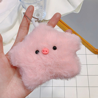 Porte-clés en peluche tête de cochon couineur, mini-breloque mignonne style princesse de grande valeur, logo personnalisé gratuit