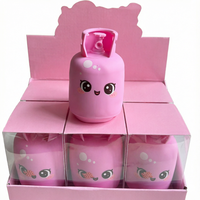 Jouet sensoriel anti-stress en TPR rose mignon en forme de bouteille de gaz, à presser, 18 x 12 x 12 cm